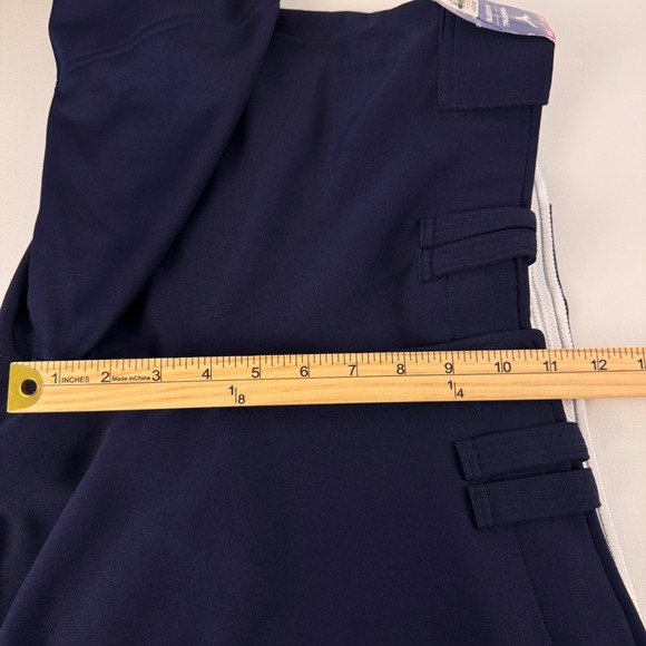 Mizuno Softball Belted Pant Women SZ L Navy Blue Elastic Bottom Reinforced Knee - Picture 8 of 16